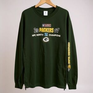 NFL Playoffs 2007 NFC North Champions Green Bay Packers Long Sleeve Shirt SZ  XL